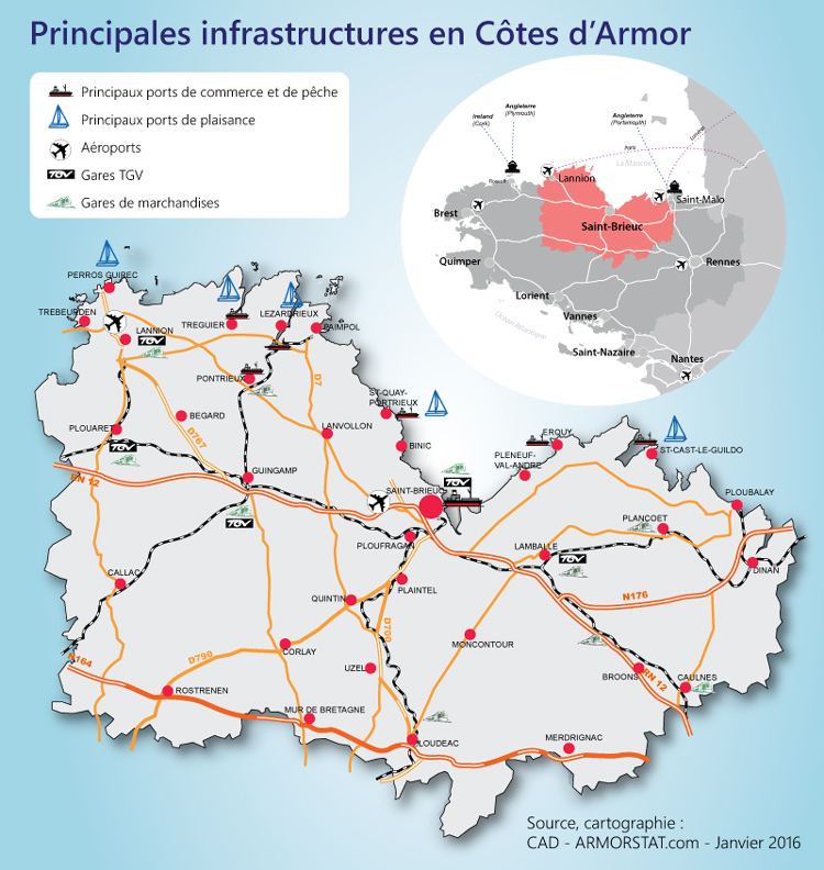 Les Côtes d'Armor, une situation centrale en Bretagne